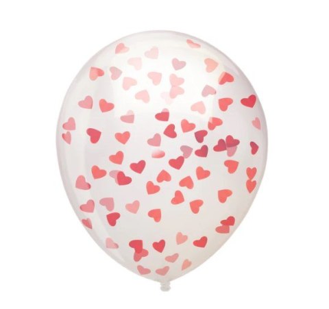 Balon przezroczysty z konfetti Serduszka 12cali 100szt. Balon przezroczysty z konfetti Serduszka 12cali 100szt.