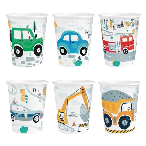 Kubki jednorazowe Auta 220ml 6szt. 131398 Kubki jednorazowe Auta 220ml 6szt. 131398