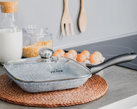 PATELNIA GRILL 28CM MARMUROWO-CERAMICZNA ZILNER STONETEC ZL-7068 PATELNIA GRILL 28CM MARMUROWO-CERAMICZNA ZILNER STONETEC ZL-7068