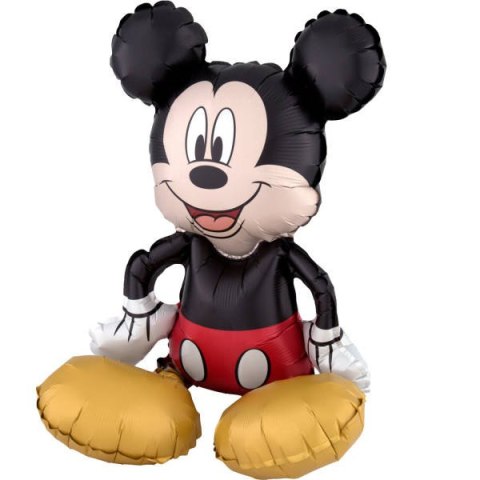 Balon foliowy siedzący myszka Mickey, 45cm Amscan / Anagram Balon foliowy siedzący myszka Mickey, 45cm Amscan / Anagram