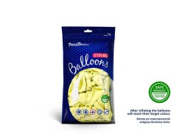 Balony lateksowe Strong, Żółte, Pastelowe Light Yellow, 30cm, 50 szt. Partydeco