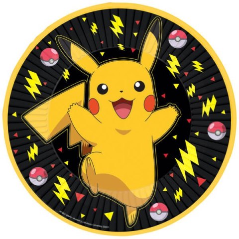 Talerzyki papierowe Pokemon Pikachu, 23 cm, 8 szt. Amscan / Anagram Talerzyki papierowe Pokemon Pikachu, 23 cm, 8 szt. Amscan / Anagram