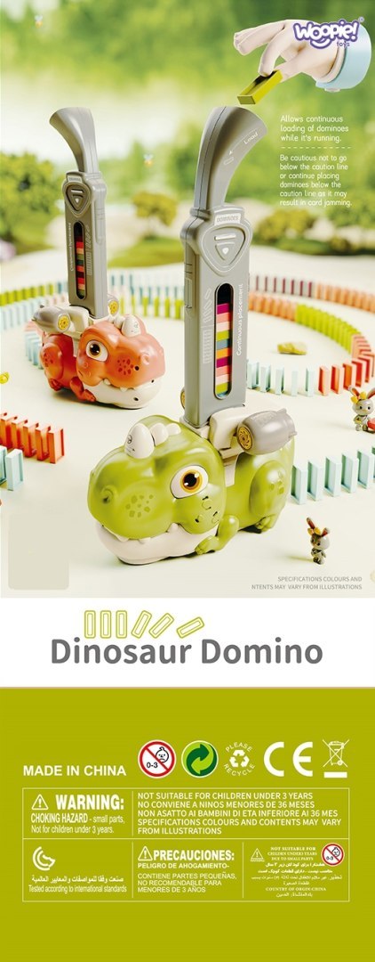 WOOPIE Elektryczna Ciuchcia Lokomotywa do Klocków Domino Dinozaur Zielony WOOPIE Elektryczna Ciuchcia Lokomotywa do Klocków Domino Dinozaur Zielony