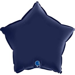 Balon Foliowy - Granatowa Satynowa Gwiazdka 46 cm, Grabo Grabo