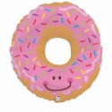 Balon Foliowy - Kolorowy pączek uśmiechnięty donut 76cm, Grabo Grabo