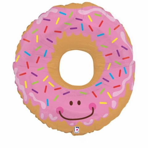 Balon Foliowy - Kolorowy pączek uśmiechnięty donut 76cm, Grabo Grabo Balon Foliowy - Kolorowy pączek uśmiechnięty donut 76cm, Grabo Grabo