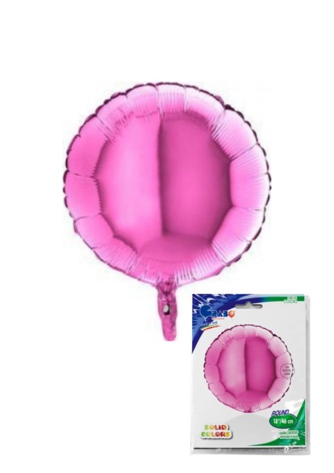 Balon Foliowy - Okrągły Fuksjowy, różowy 46 cm, Grabo Grabo Balon Foliowy - Okrągły Fuksjowy, różowy 46 cm, Grabo Grabo