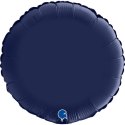 Balon Foliowy - Okrągły satynowy granatowy 46 cm, Grabo Grabo