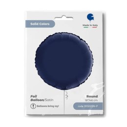 Balon Foliowy - Okrągły satynowy granatowy 46 cm, Grabo Grabo