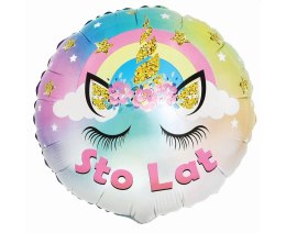 Balon Foliowy, Pastelowy Jednorożec - Sto Lat, 46cm Godan