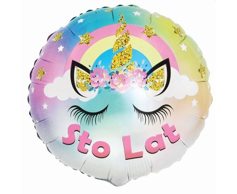 Balon Foliowy, Pastelowy Jednorożec - Sto Lat, 46cm Godan Balon Foliowy, Pastelowy Jednorożec - Sto Lat, 46cm Godan