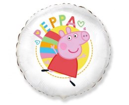 Balon Foliowy okrągły Świnka Peppa, Happy Peppa, 48 cm Flexmetal
