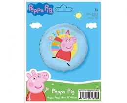 Balon Foliowy okrągły Świnka Peppa, Happy Peppa, 48 cm Flexmetal