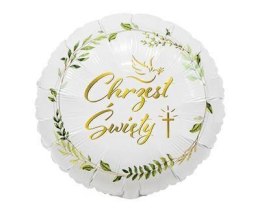 Balon foliowy Chrzest Święty (gołąbek i krzyż) 46cm Godan