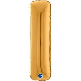 Balon foliowy Litera I, 66cm, Złota Grabo