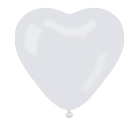 Balony Lateksowe Serca Pastel białe 28cm, 50 szt. Flowballoons