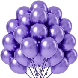 Balony lateksowe Chrome Fioletowe, 30cm, 50 szt. Flowballoons