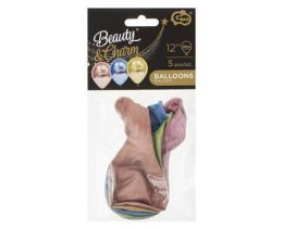Balony lateksowe platynowe Happy Birthday 30cm, 5 sztuk Godan