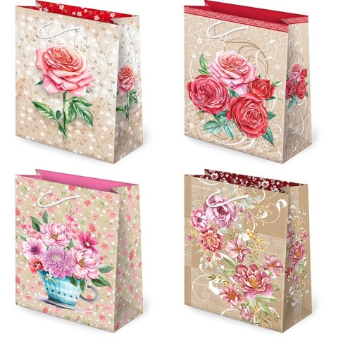 Torebki ozdobne 10szt. T-2 KRAFT set 124 Kwiaty kraft 22,5 x 31,5 x 10,8 cm Torebki ozdobne 10szt. T-2 KRAFT set 124 Kwiaty kraft 22,5 x 31,5 x 10,8 cm
