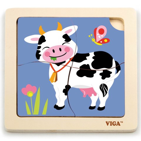 VIGA Poręczne Drewniane Puzzle Krówka VIGA Poręczne Drewniane Puzzle Krówka