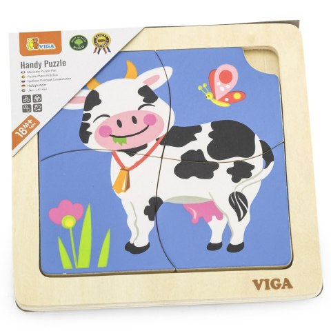 VIGA Poręczne Drewniane Puzzle Krówka VIGA Poręczne Drewniane Puzzle Krówka