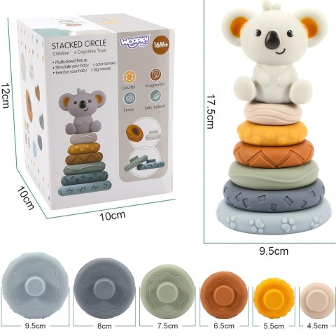 WOOPIE Zestaw Edukacyjna Piramdka Koala 2w1 Gryzak WOOPIE Zestaw Edukacyjna Piramdka Koala 2w1 Gryzak