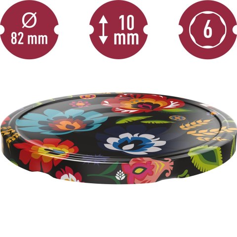 Zakrętka fi 82/6 Folk czarny 10szt. | 136933 Zakrętka fi 82/6 Folk czarny 10szt. | 136933