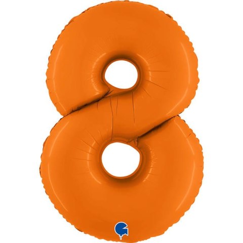 Balon Foliowy Cyfra 8, Matowa Pomarańczowa, 102cm Grabo Grabo Balon Foliowy Cyfra 8, Matowa Pomarańczowa, 102cm Grabo Grabo
