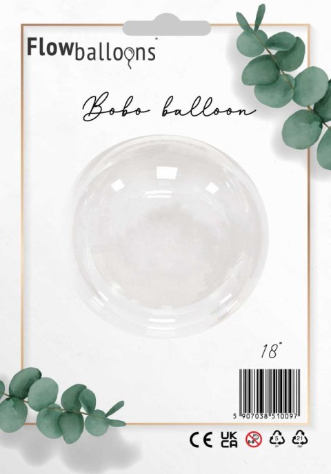 Balon Przezroczysty, Bobo 18 cali - 45 cm Flowballoons Balon Przezroczysty, Bobo 18 cali - 45 cm Flowballoons