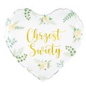 Balon foliowy Chrzest święty, biało zielony 45 cm PartyPal