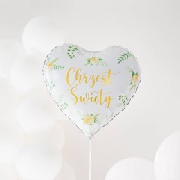 Balon foliowy Chrzest święty, biało zielony 45 cm PartyPal