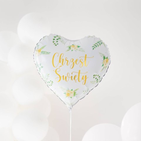 Balon foliowy Chrzest święty, biało zielony 45 cm PartyPal Balon foliowy Chrzest święty, biało zielony 45 cm PartyPal