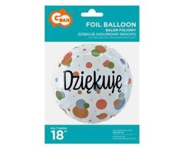 Balon foliowy Dziękuję, podziękowania 46cm Godan