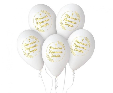 Balony lateksowe, Pierwsza Komunia Św. (kłosy) 30cm, 5 szt. Godan Balony lateksowe, Pierwsza Komunia Św. (kłosy) 30cm, 5 szt. Godan