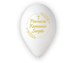 Balony lateksowe, Pierwsza Komunia Św. (kłosy) 30cm, 5 szt. Godan