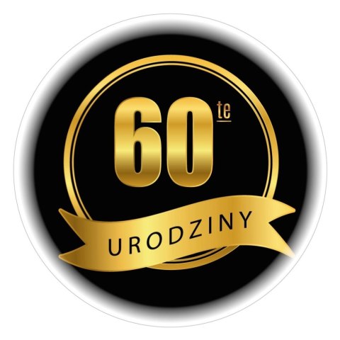 Naklejki 60 - te urodziny średnica 55 mm - 12szt Naklejki 60 - te urodziny średnica 55 mm - 12szt