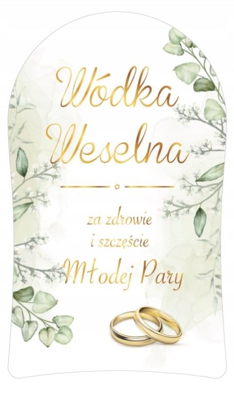 Naklejki na wódkę weselną ślub wesele szkło 12 szt 55mm x 92mm Naklejki na wódkę weselną ślub wesele szkło 12 szt 55mm x 92mm