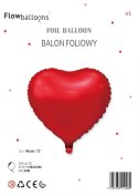 Balon Foliowy Czerwone Matowe Serce 46 cm Flowballoons