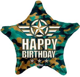 Balon foliowy Happy Birthday Gwiazda Moro 46 cm Kaleidoscope