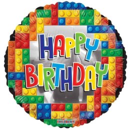 Balon foliowy Klocki Lego Happy Birthday, 46 cm Kaleidoscope