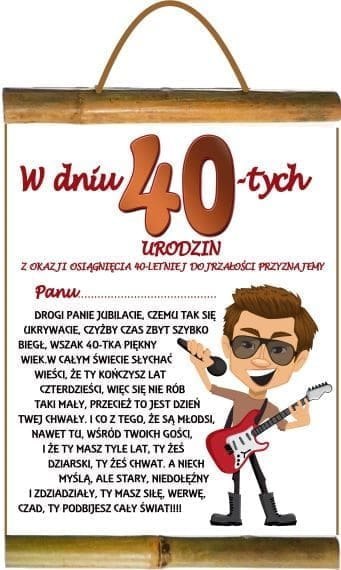 Dyplom Urodziny ''40'' dla Panów mix Dyplom Urodziny ''40'' dla Panów mix