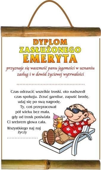 Dyplom do wypisania Emeryta Dyplom do wypisania Emeryta