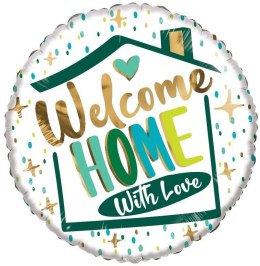 Eko Balon Foliowy powitalny Welcome home, okrągły 46 cm Kaleidoscope
