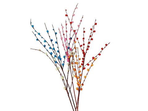 Gałązka 5szt ozdobna bazie dł.110cm mix kolorów Gałązka 5szt ozdobna bazie dł.110cm mix kolorów
