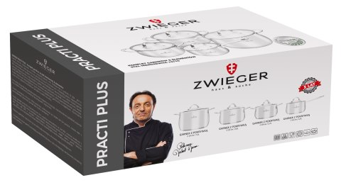 ZWIEGER PRACTI PLUS Komplet 4 garnków 24/20/18/16cm indukcja ZWIEGER PRACTI PLUS Komplet 4 garnków 24/20/18/16cm indukcja