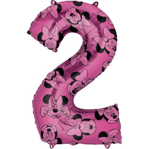 Balon Foliowy Cyfra 2 Myszka Minnie 66 cm Amscan / Anagram Balon Foliowy Cyfra 2 Myszka Minnie 66 cm Amscan / Anagram
