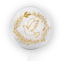 Balon przezroczysty z nadrukiem Gołąbek, złoty 45cm Tuban