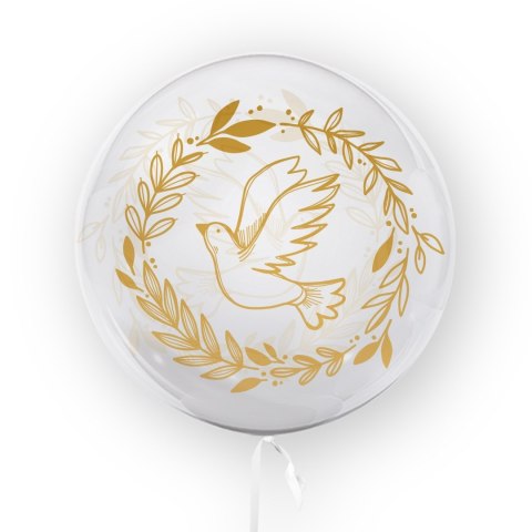 Balon przezroczysty z nadrukiem Gołąbek, złoty 45cm Tuban Balon przezroczysty z nadrukiem Gołąbek, złoty 45cm Tuban