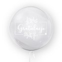 Balon przezroczysty z nadrukiem Gratulacje, 45cm Tuban