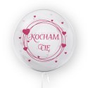 Balon przezroczysty z nadrukiem Kocham Cię, różowy 45cm Tuban
